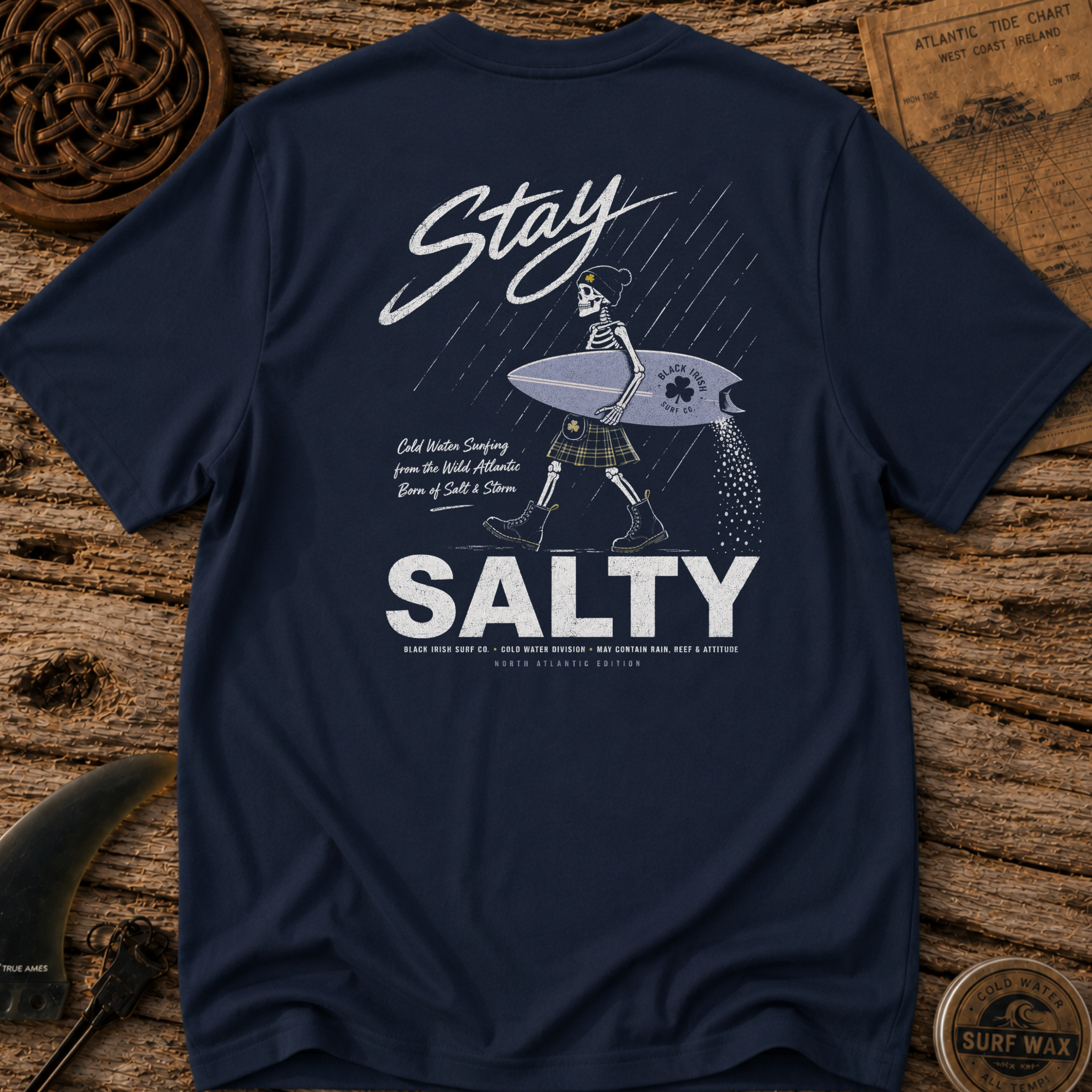 Black Irish Surf Stay Salty T-shirt