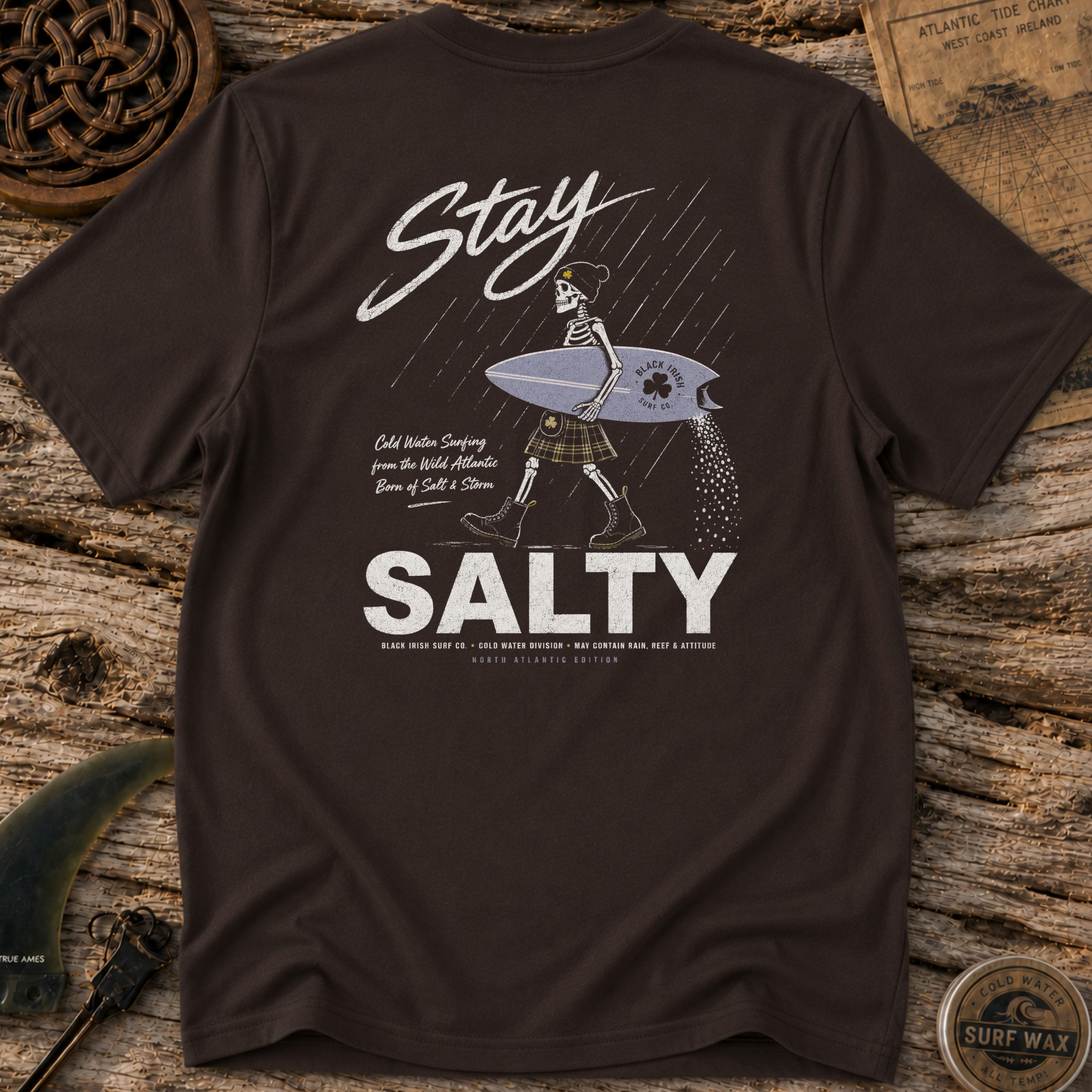 Black Irish Surf Stay Salty T-shirt