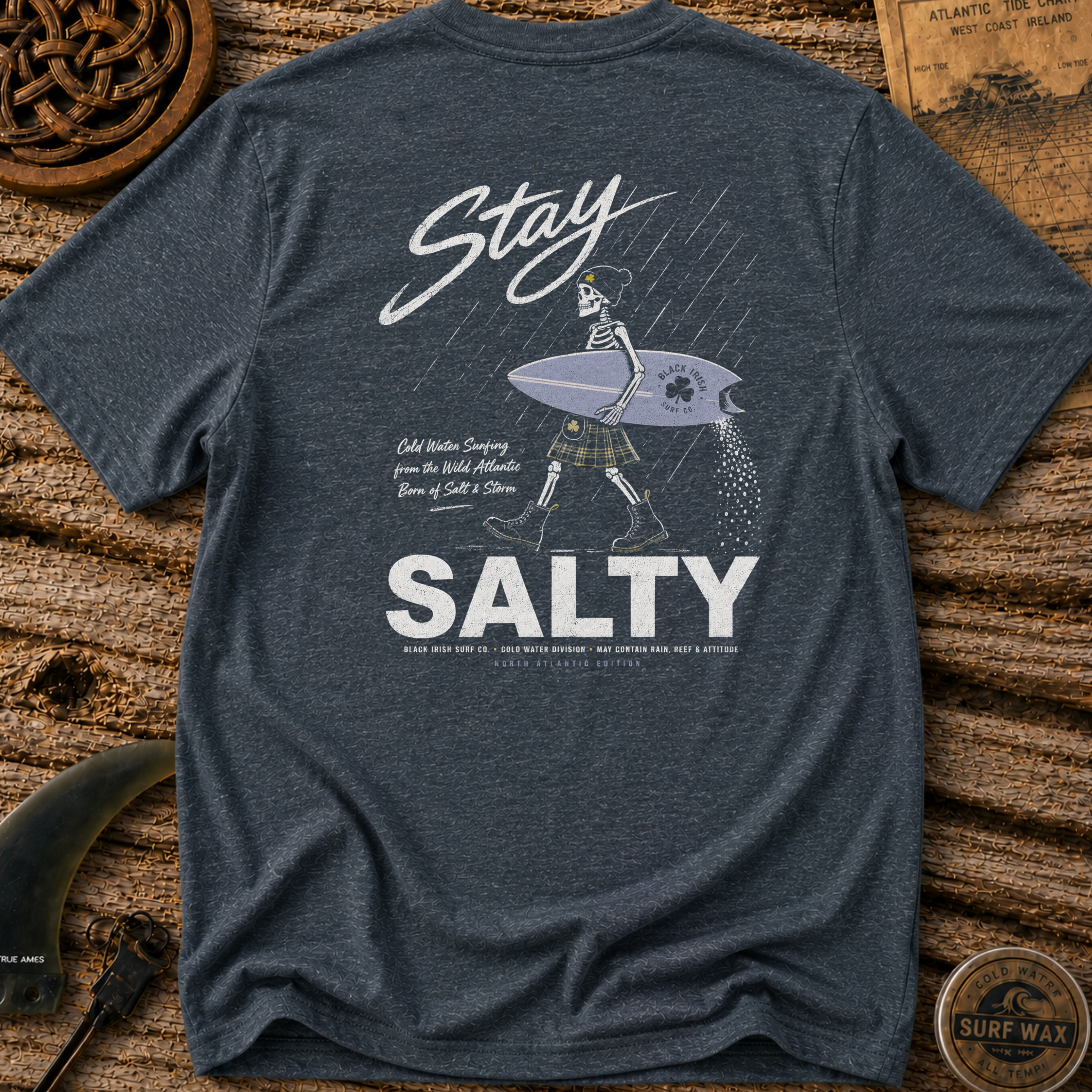 Black Irish Surf Stay Salty T-shirt