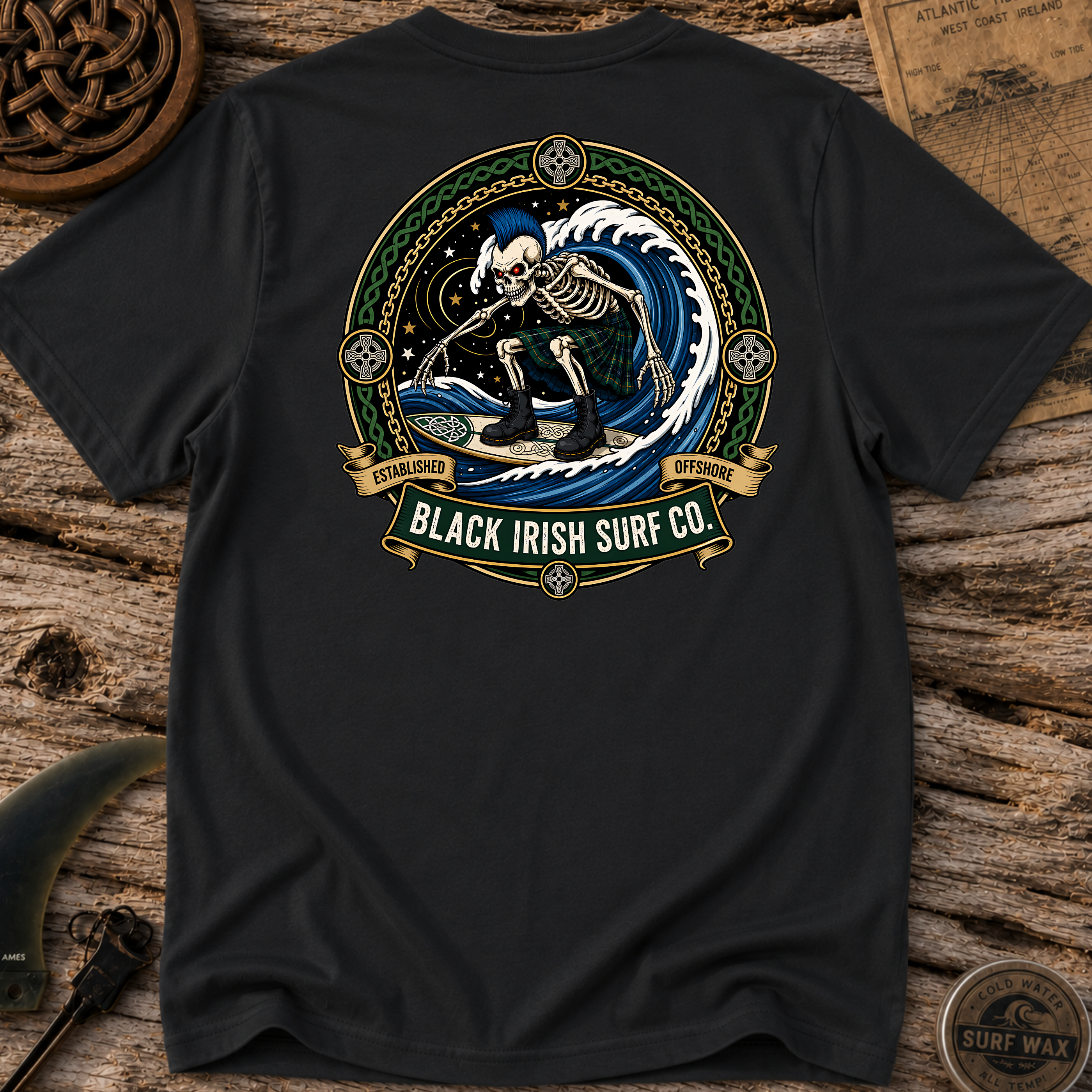 Black Irish Surf Co Bonesy T-shirt