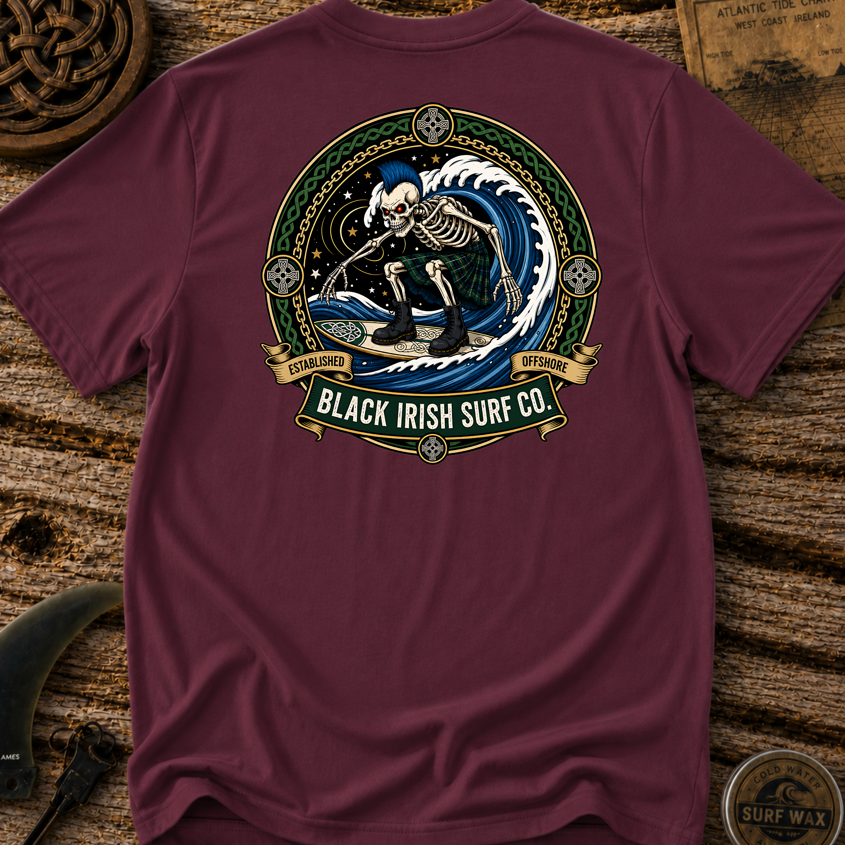 Black Irish Surf Co Bonesy T-shirt