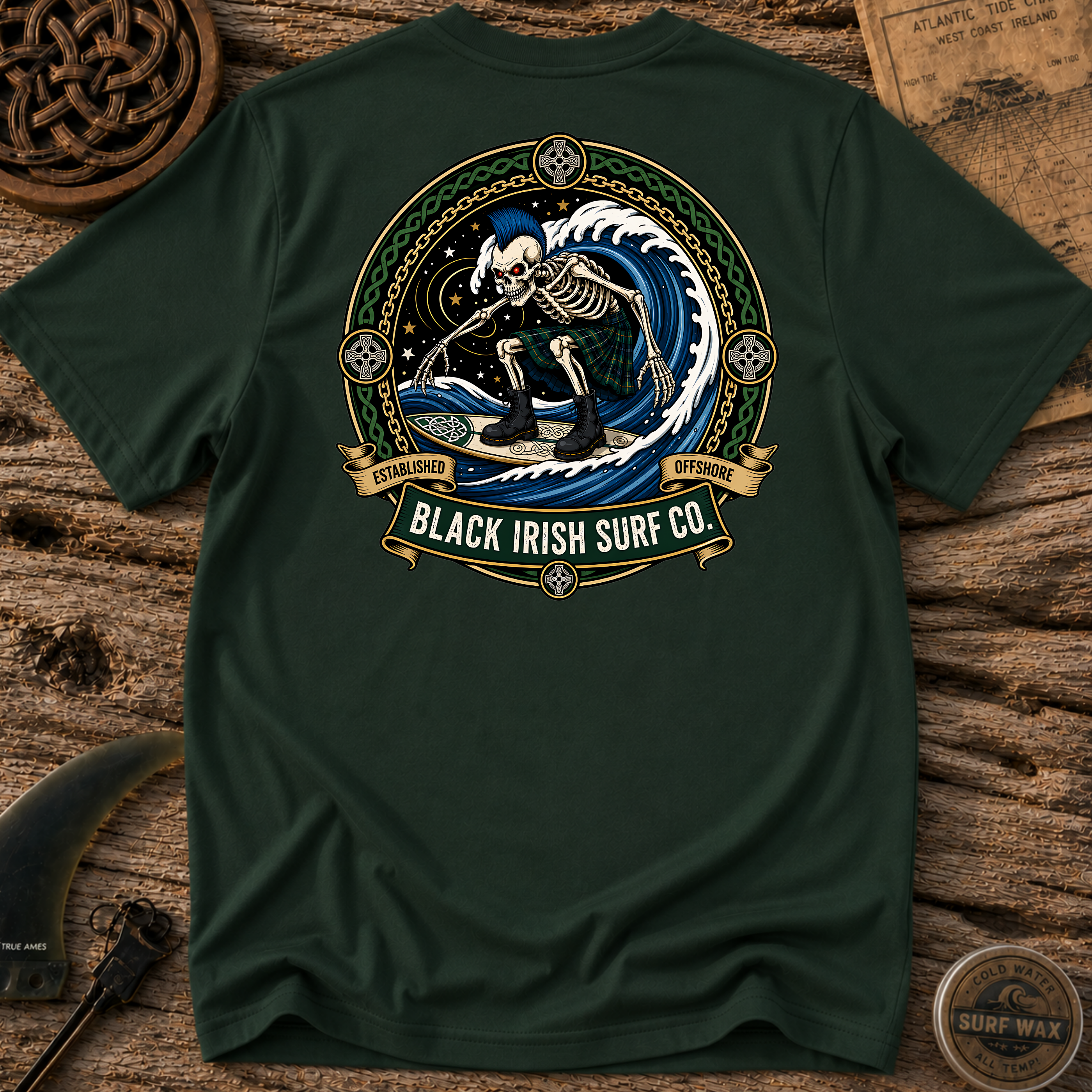 Black Irish Surf Co Bonesy T-shirt