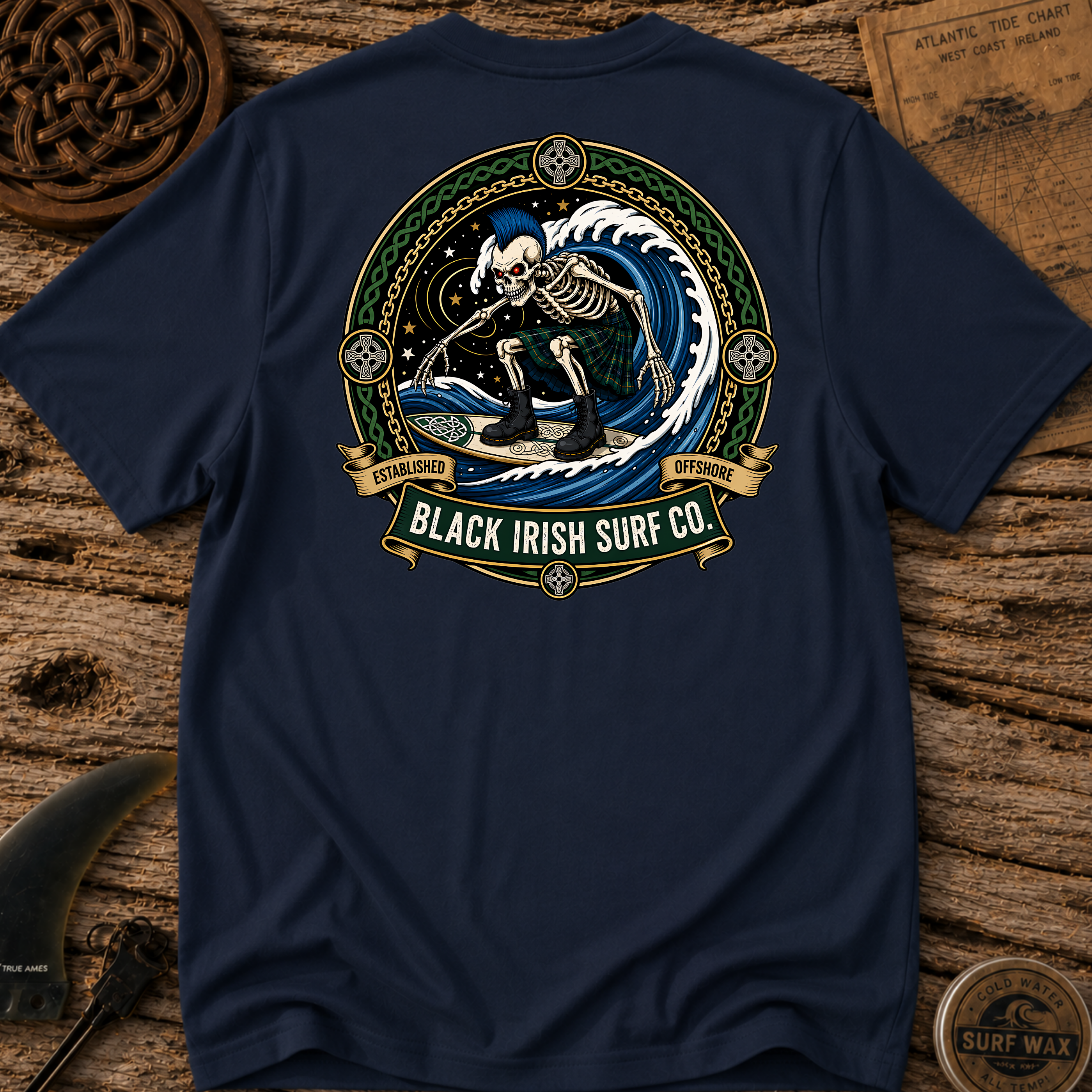 Black Irish Surf Co Bonesy T-shirt