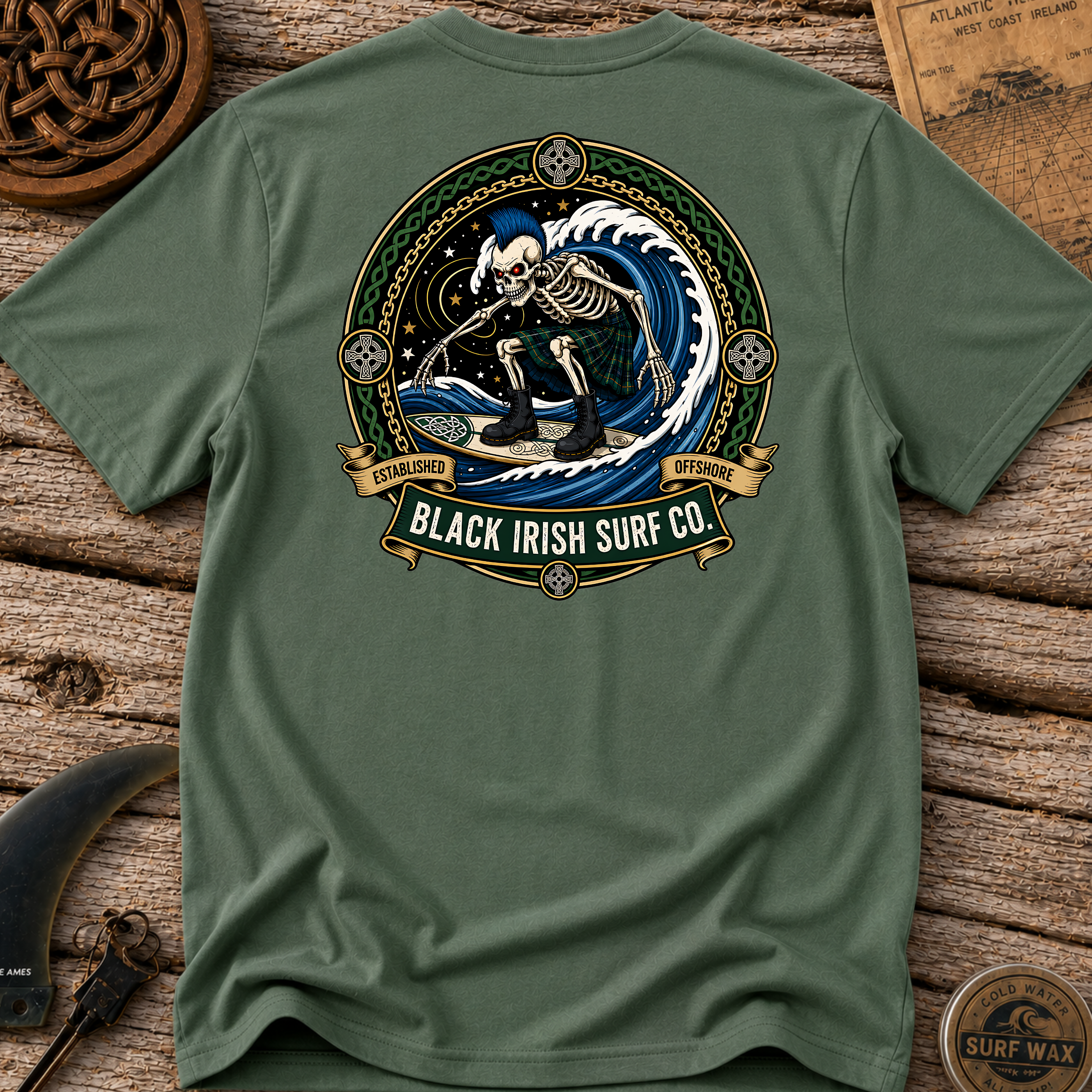 Black Irish Surf Co Bonesy T-shirt