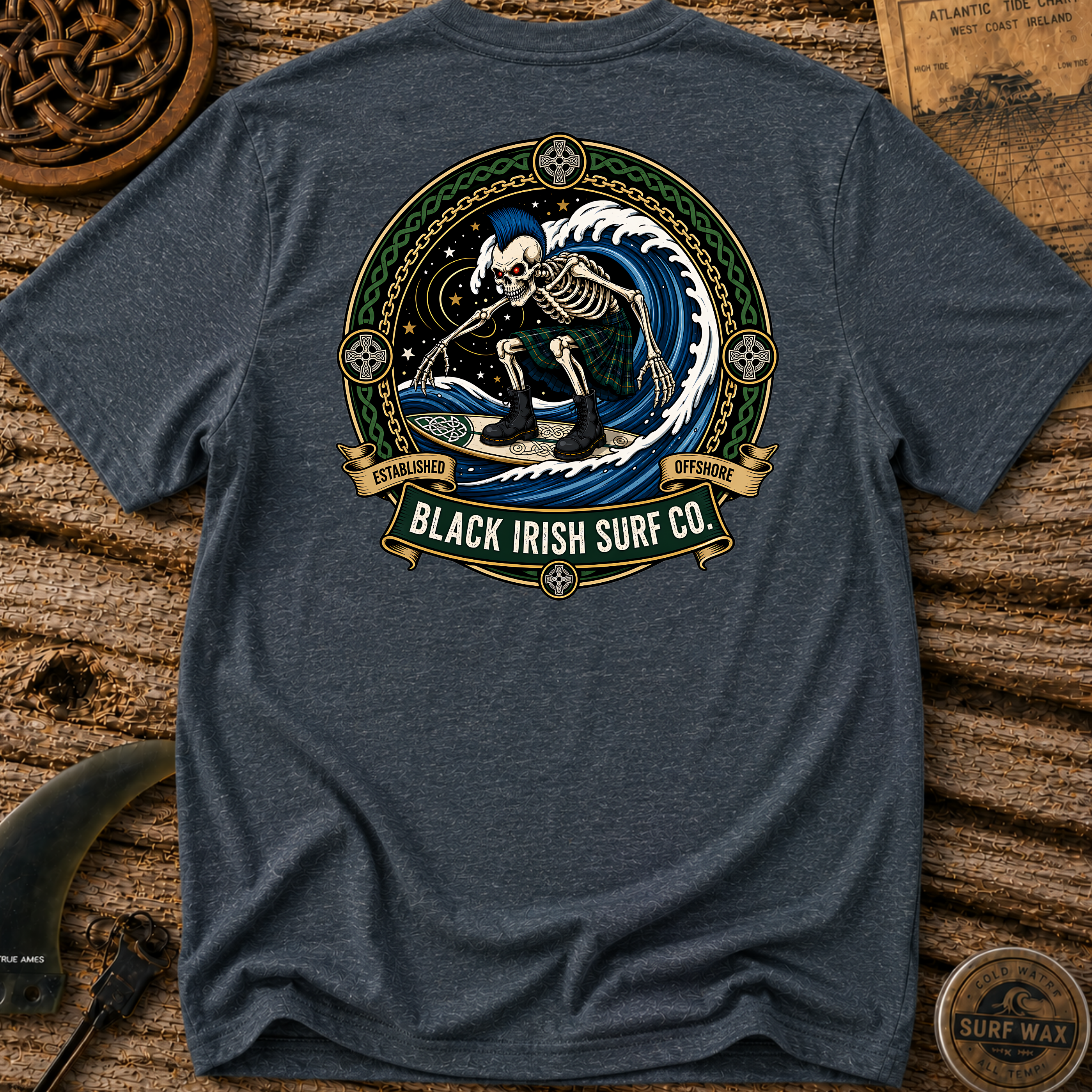Black Irish Surf Co Bonesy T-shirt