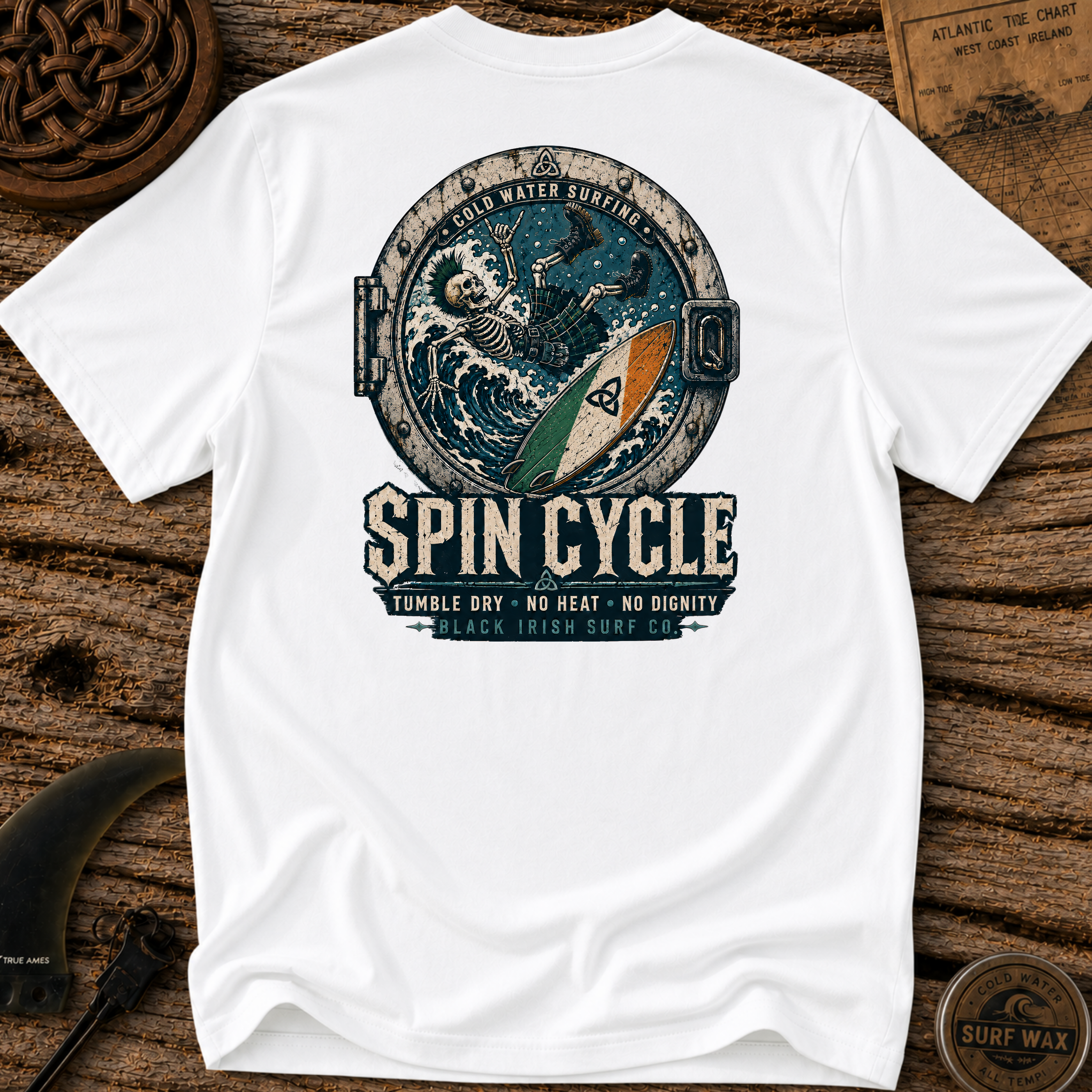 Spin Cycle Black Irish Surf T-shirt
