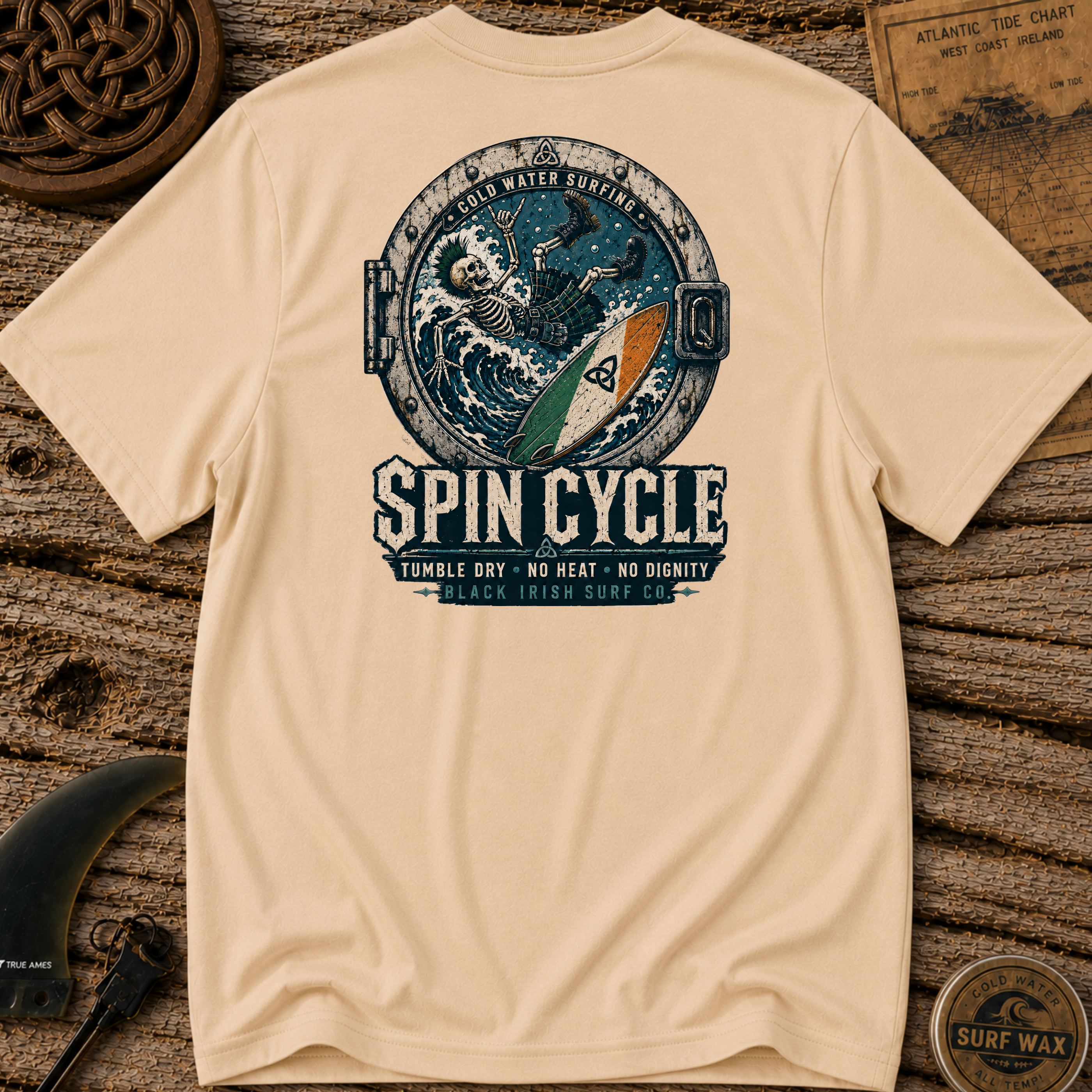 Spin Cycle Black Irish Surf T-shirt