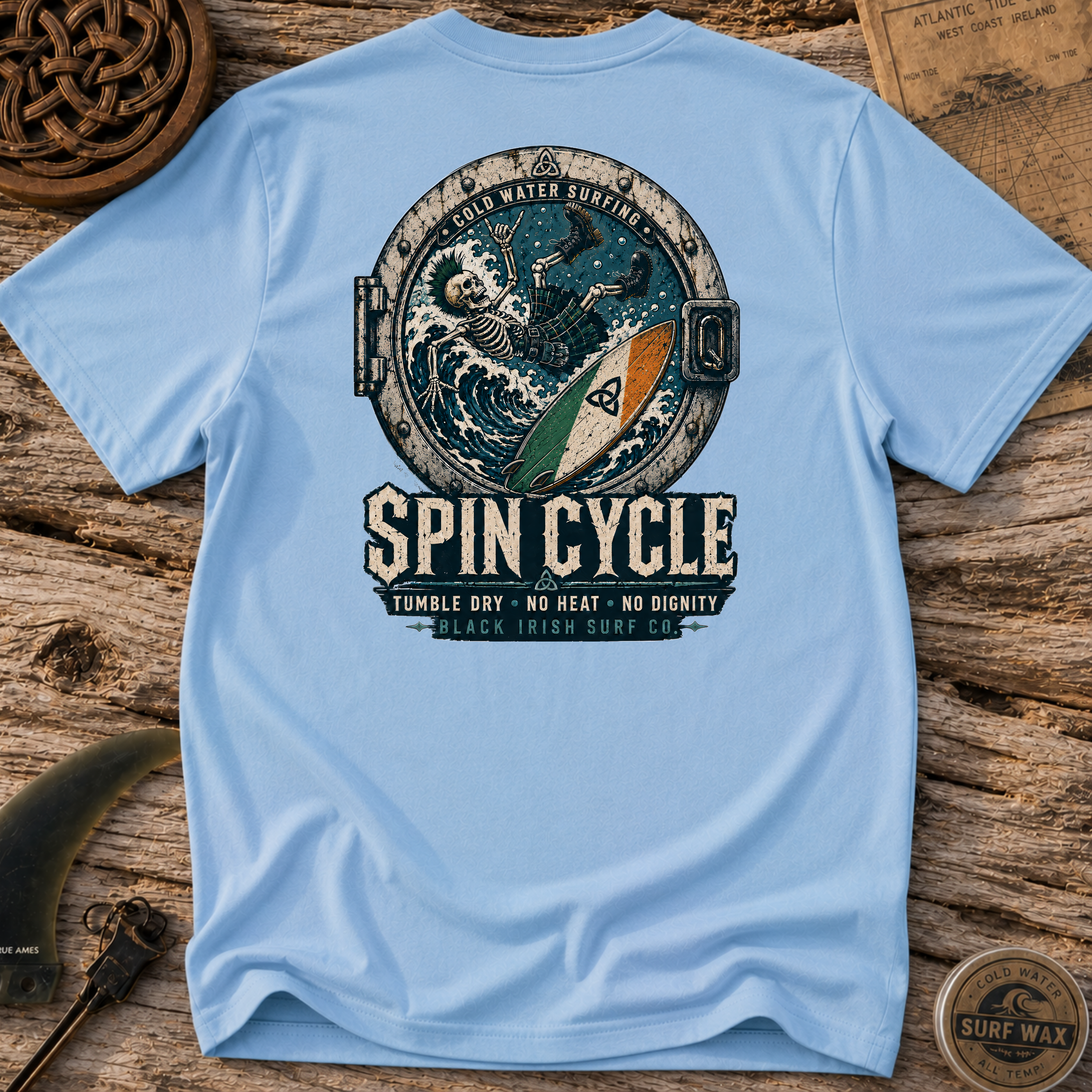 Spin Cycle Black Irish Surf T-shirt