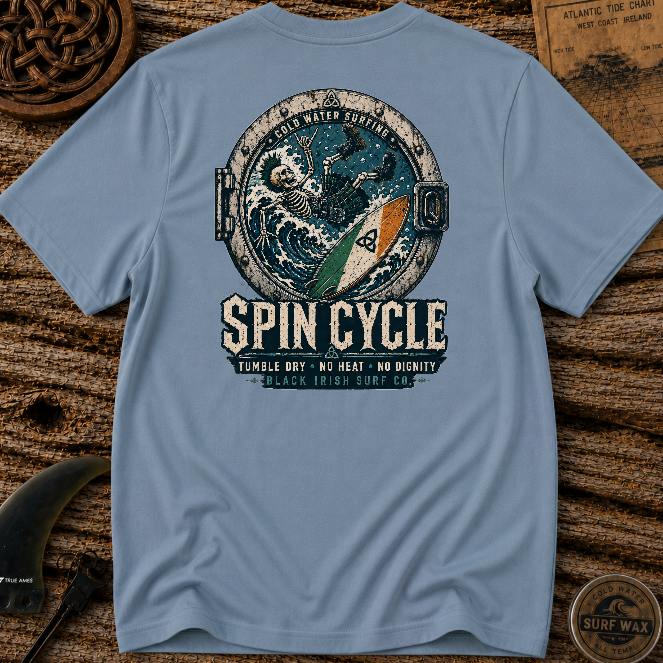 Spin Cycle Black Irish Surf T-shirt