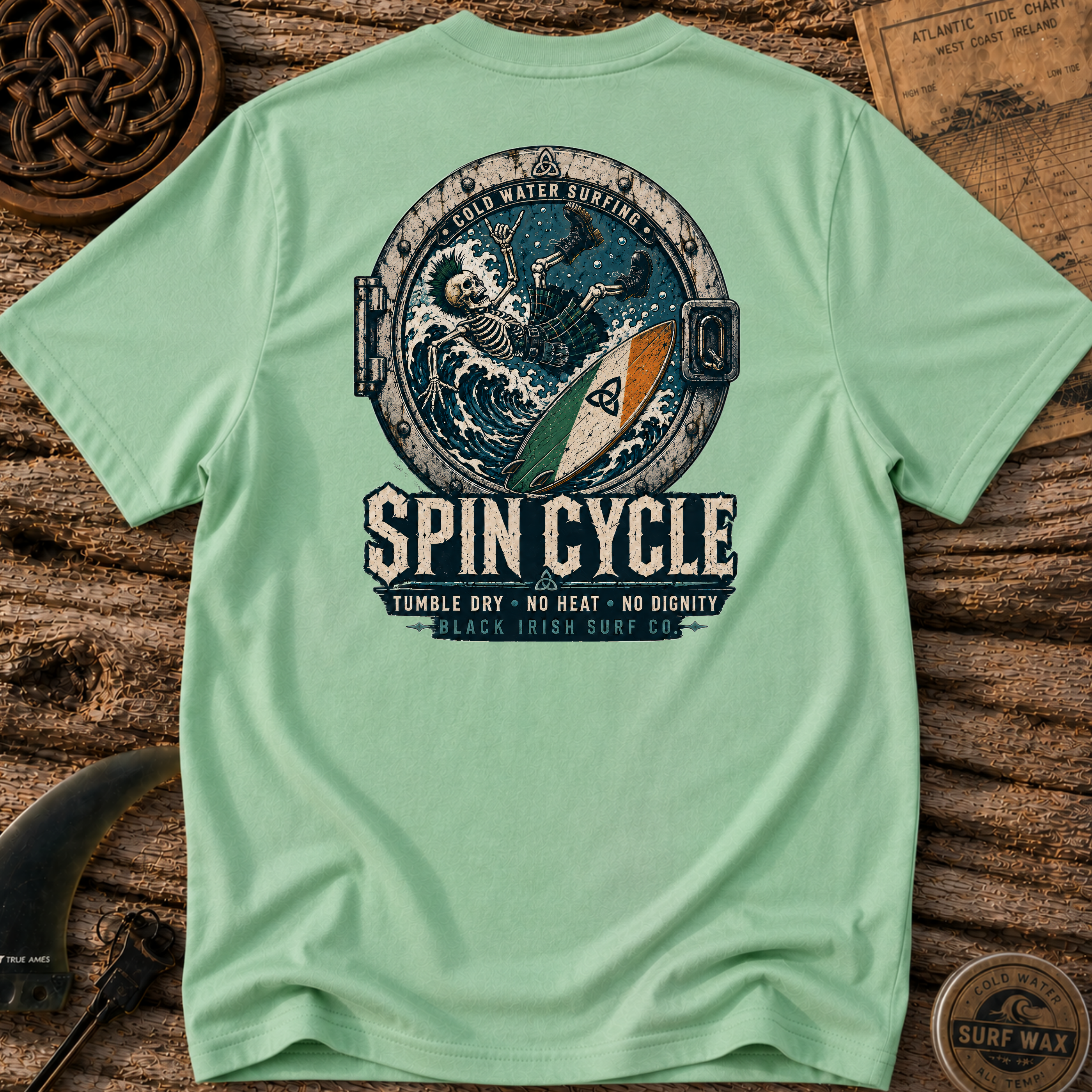 Spin Cycle Black Irish Surf T-shirt