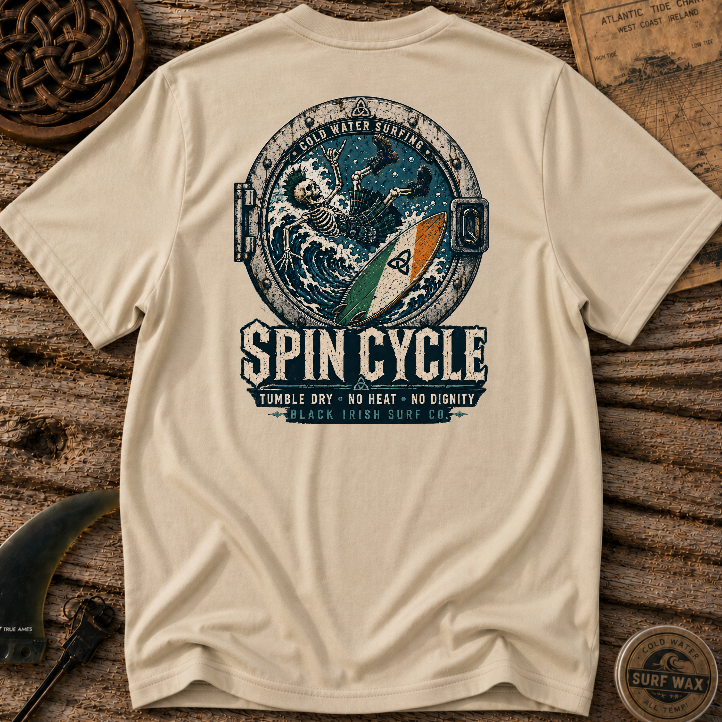 Spin Cycle Black Irish Surf T-shirt