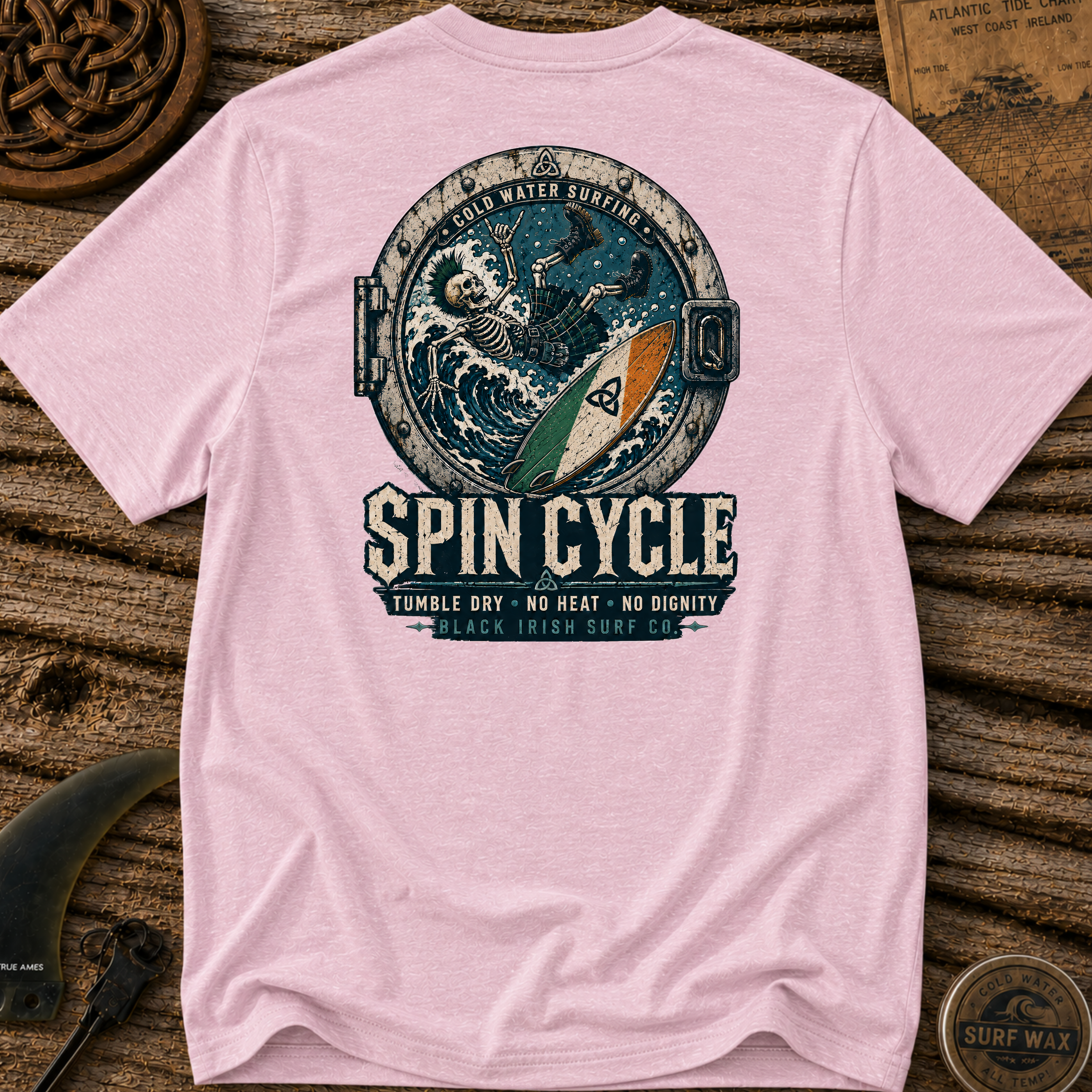 Spin Cycle Black Irish Surf T-shirt